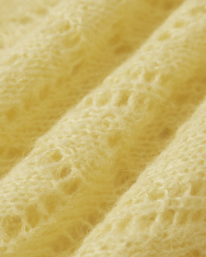 Suéter Texturizado Amarillo con Corte en V