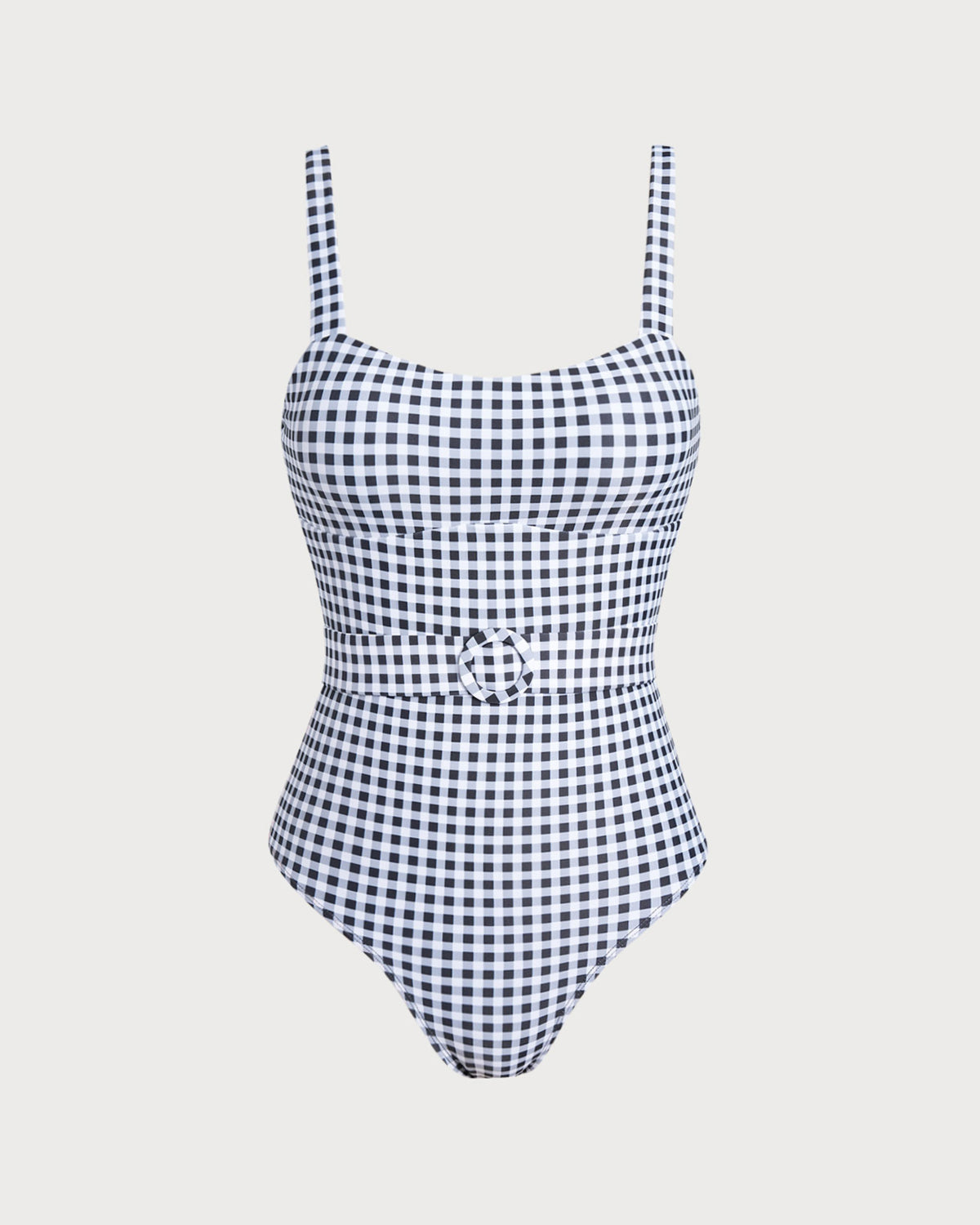 Traje de Baño de Una Pieza de Cuadros Negros