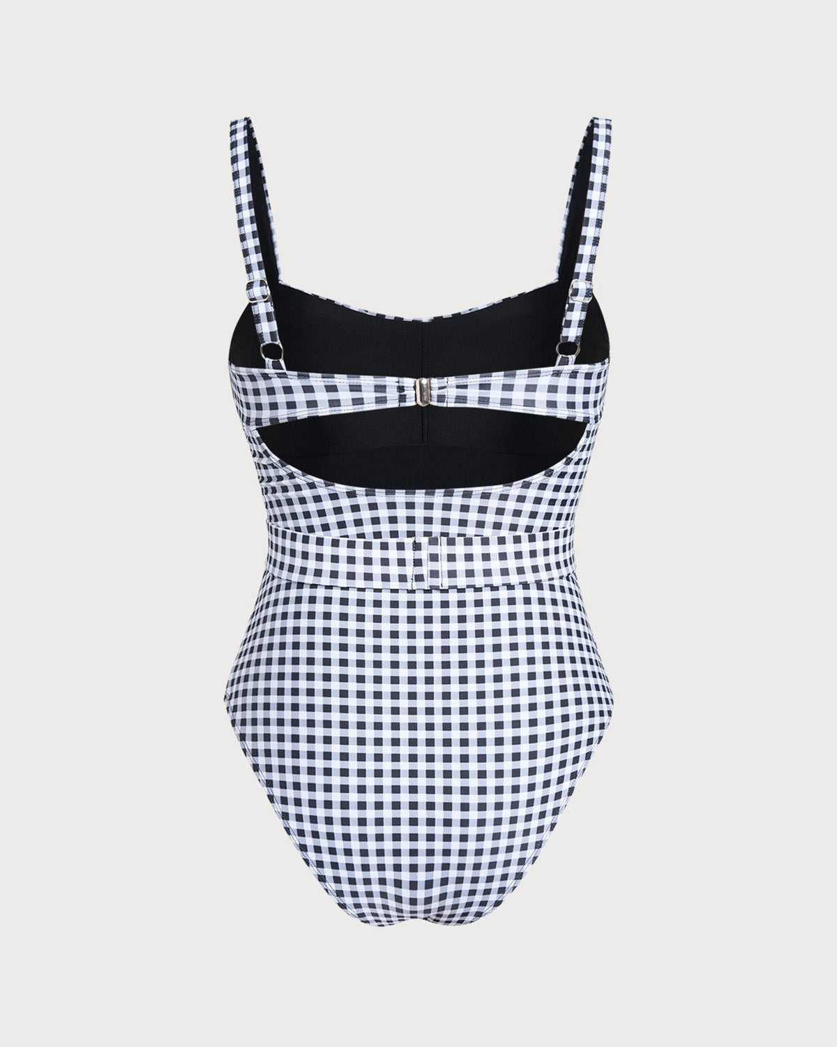 Traje de Baño de Una Pieza de Cuadros Negros