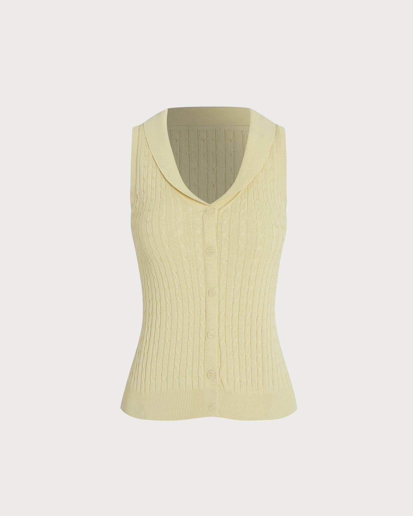 Cárdigan Texturizado Amarillo de Cuello en V con Botones
