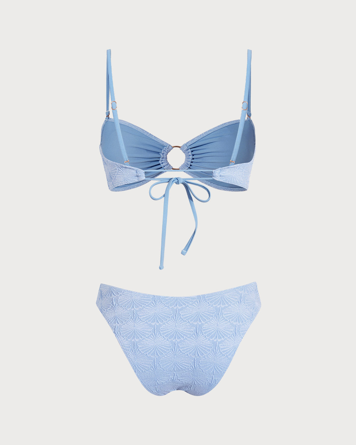 Conjuntos de Bikini Azul Jacquard con Corte