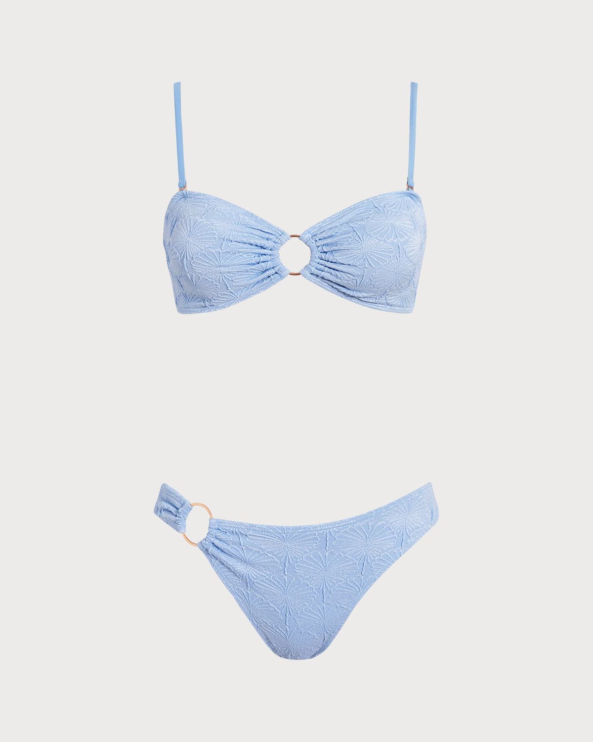 Conjuntos de Bikini Azul Jacquard con Corte