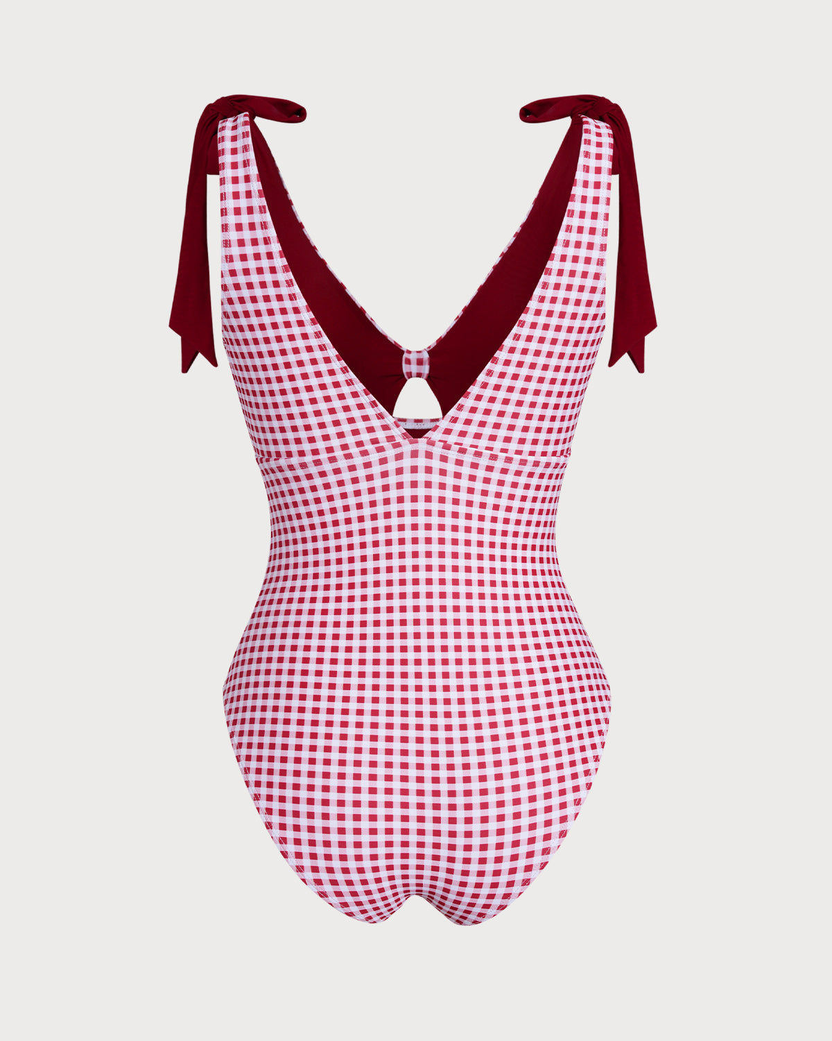 Traje de Baño de Una Pieza a Rayas en Color Rojo Vino