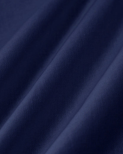 Blusa de Botones con Cuello Cuadrado en Azul Marino