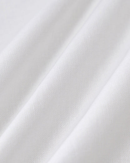 Blusa de Encaje con Botones y Cuello Cuadrado Blanca
