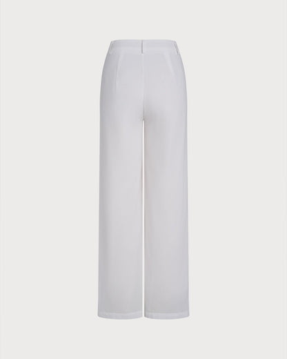 Pantalones Casual Sólidos Blancos