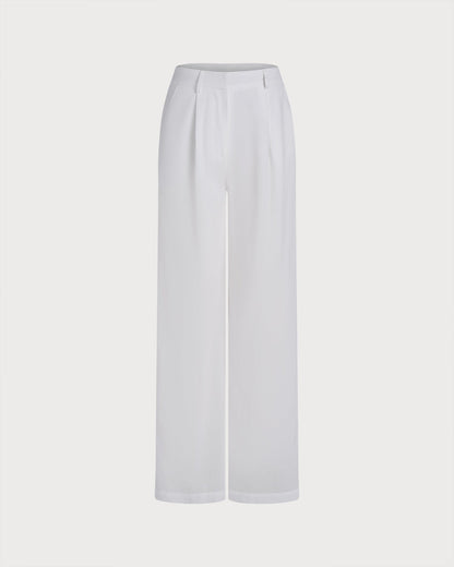 Pantalones Casual Sólidos Blancos