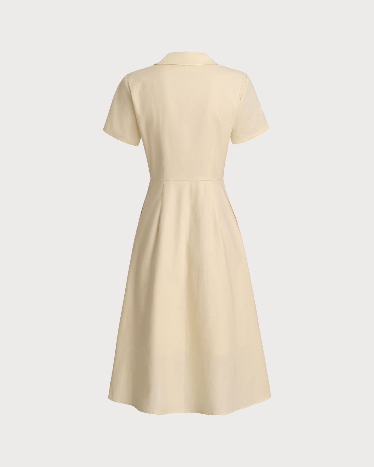 Vestido Midi de Manga Corta Amarillo