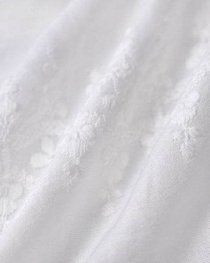 Blusa de Manga Corta Texturizada Blanca