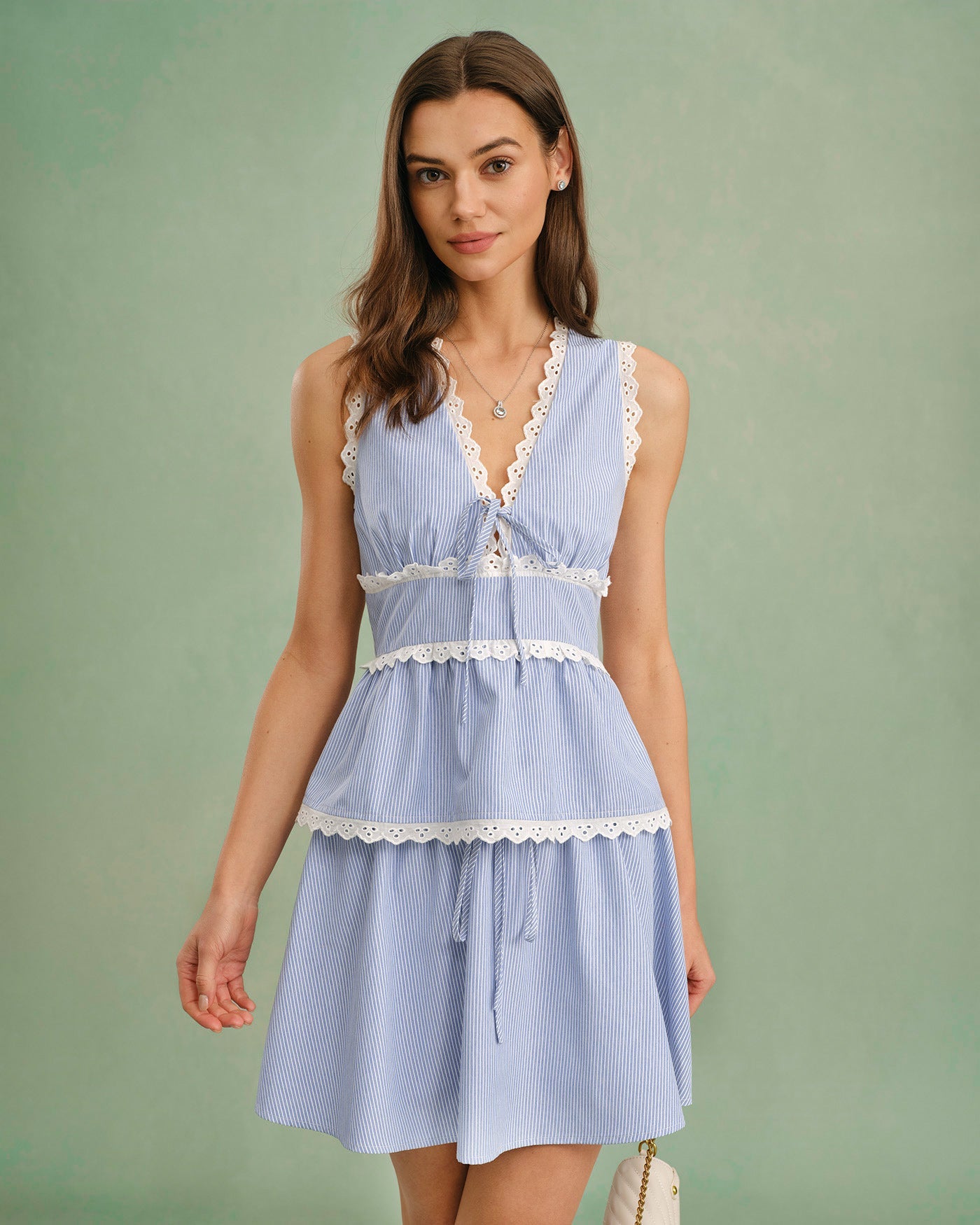 Falda Mini con Cintura Elástica Azul