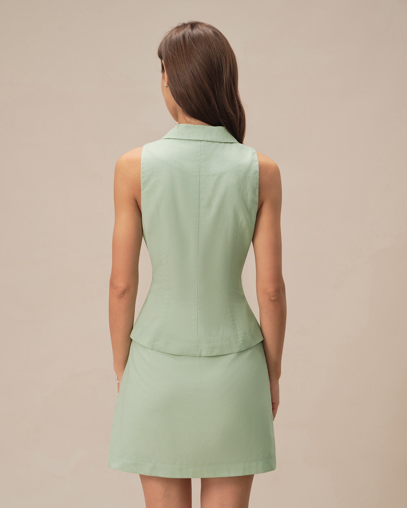 Falda Mini A-Line Sólida Verde