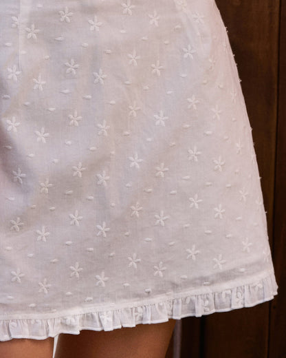 Falda Mini A-Line con Volantes Blanca