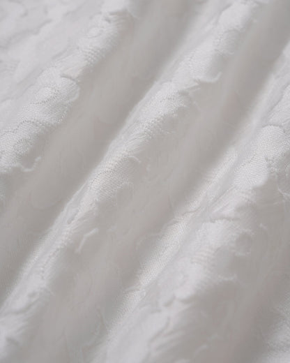 Vestido Mini Jacquard Blanco con Escote en V