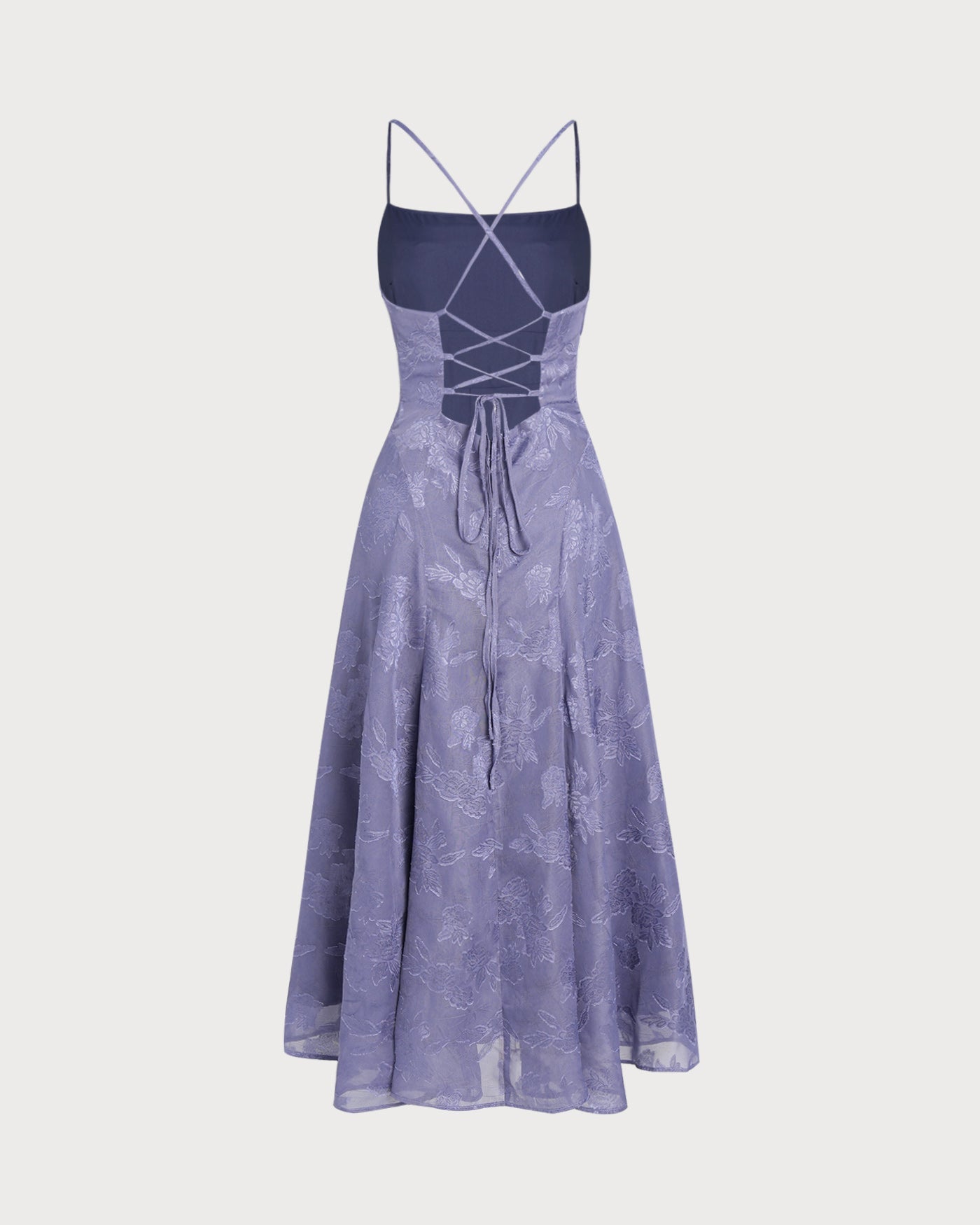 Vestido Maxi de Jacquard Azul