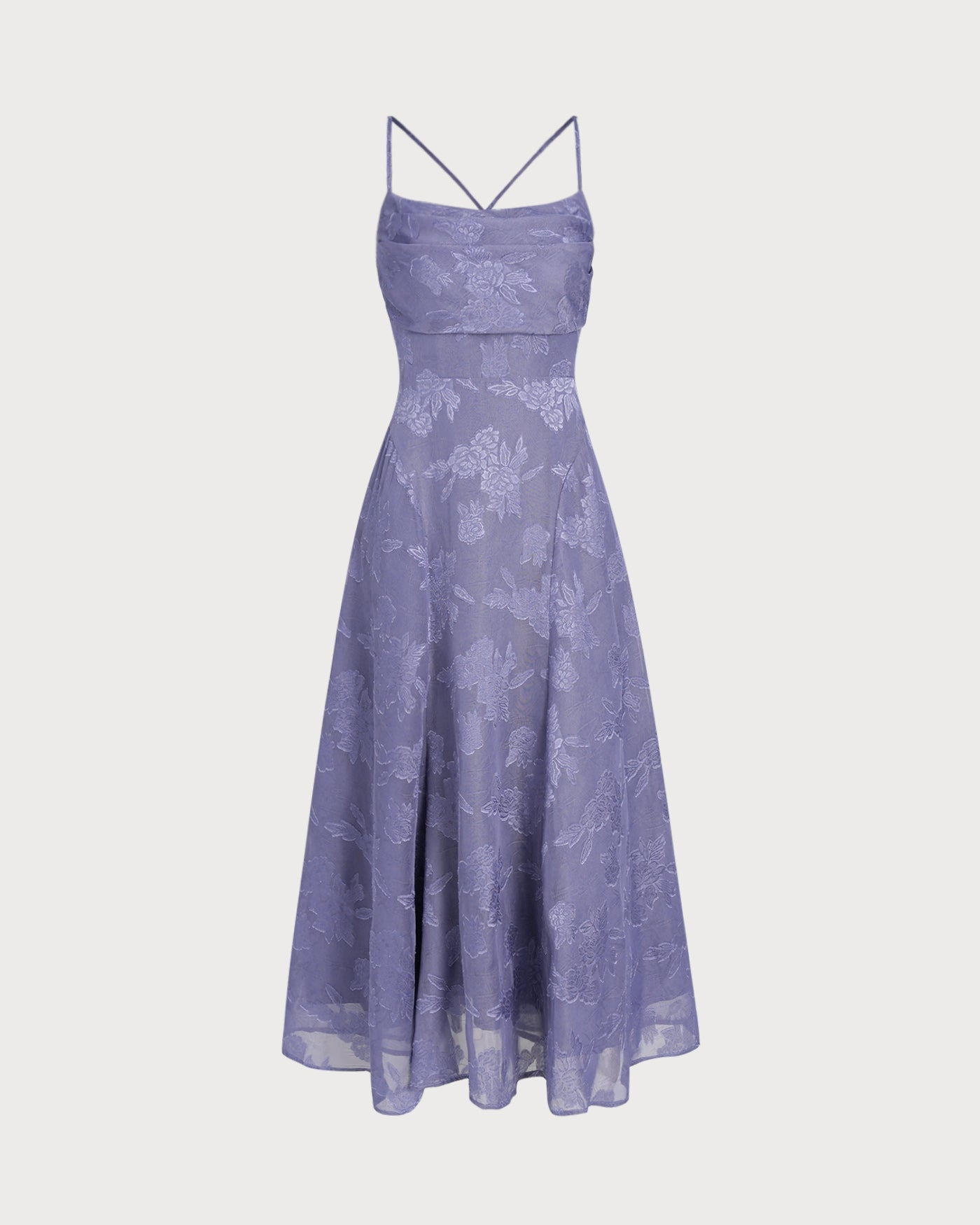 Vestido Maxi de Jacquard Azul