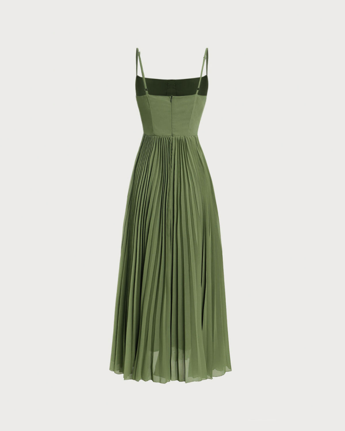 Vestido Maxi Flowy con Escote Corazón en Verde