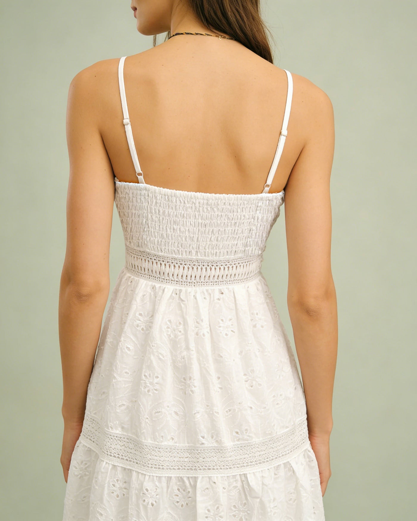 Vestido Maxi Slip Fruncido Blanco