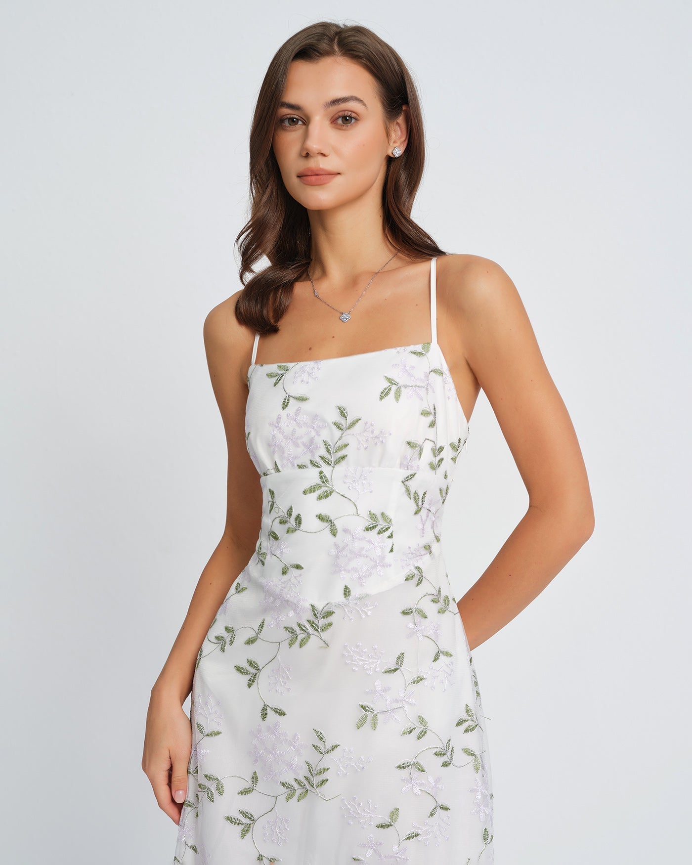 Vestido Maxi Sin Mangas Floral Blanco