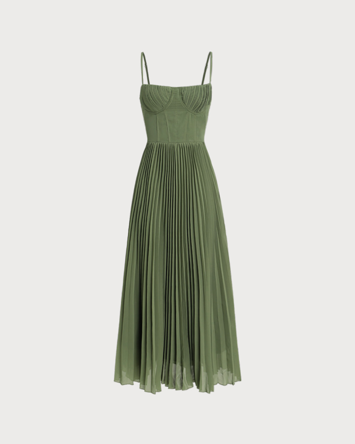 Vestido Maxi Flowy con Escote Corazón en Verde