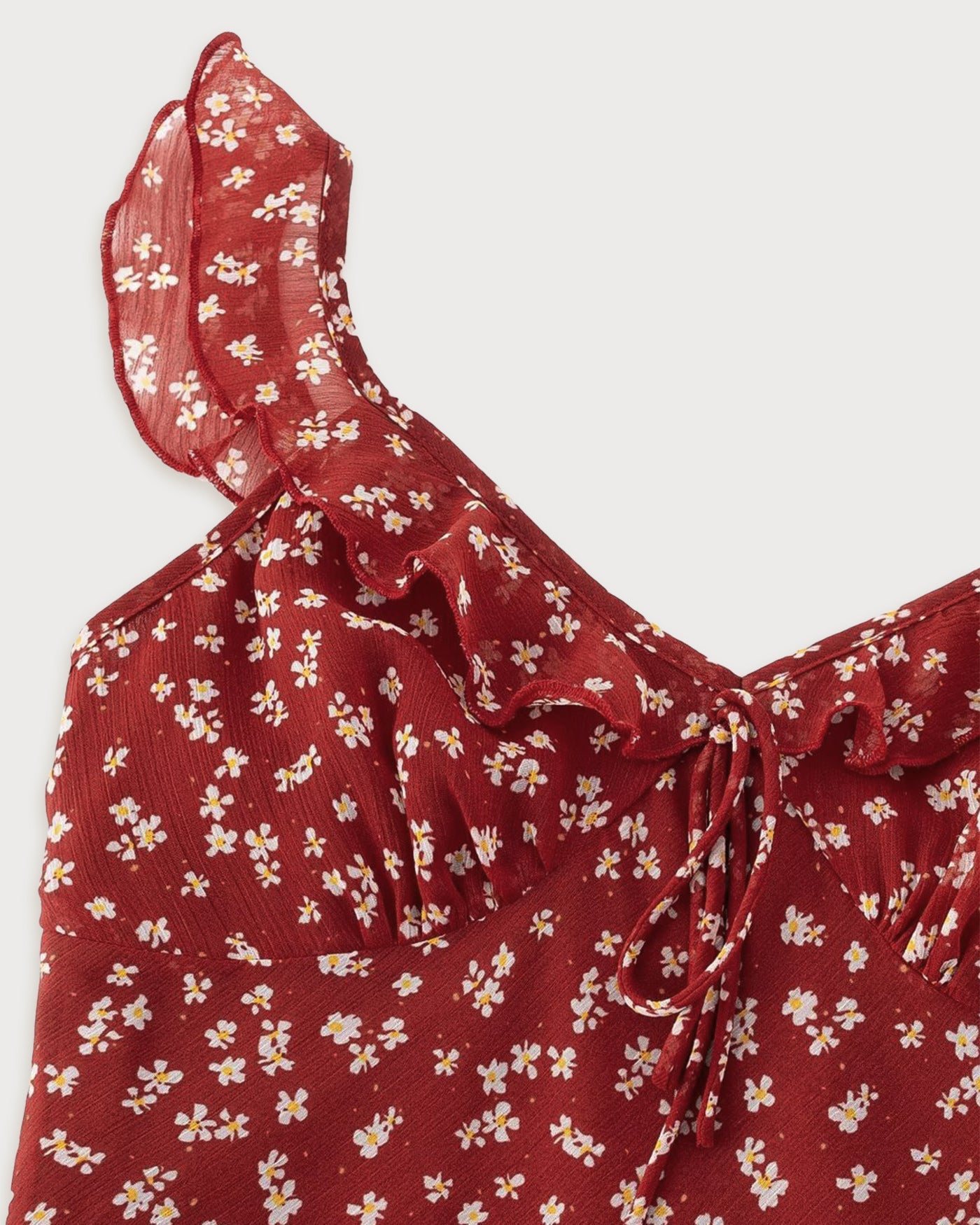 Vestido Maxi Deslizable Rojo Floral