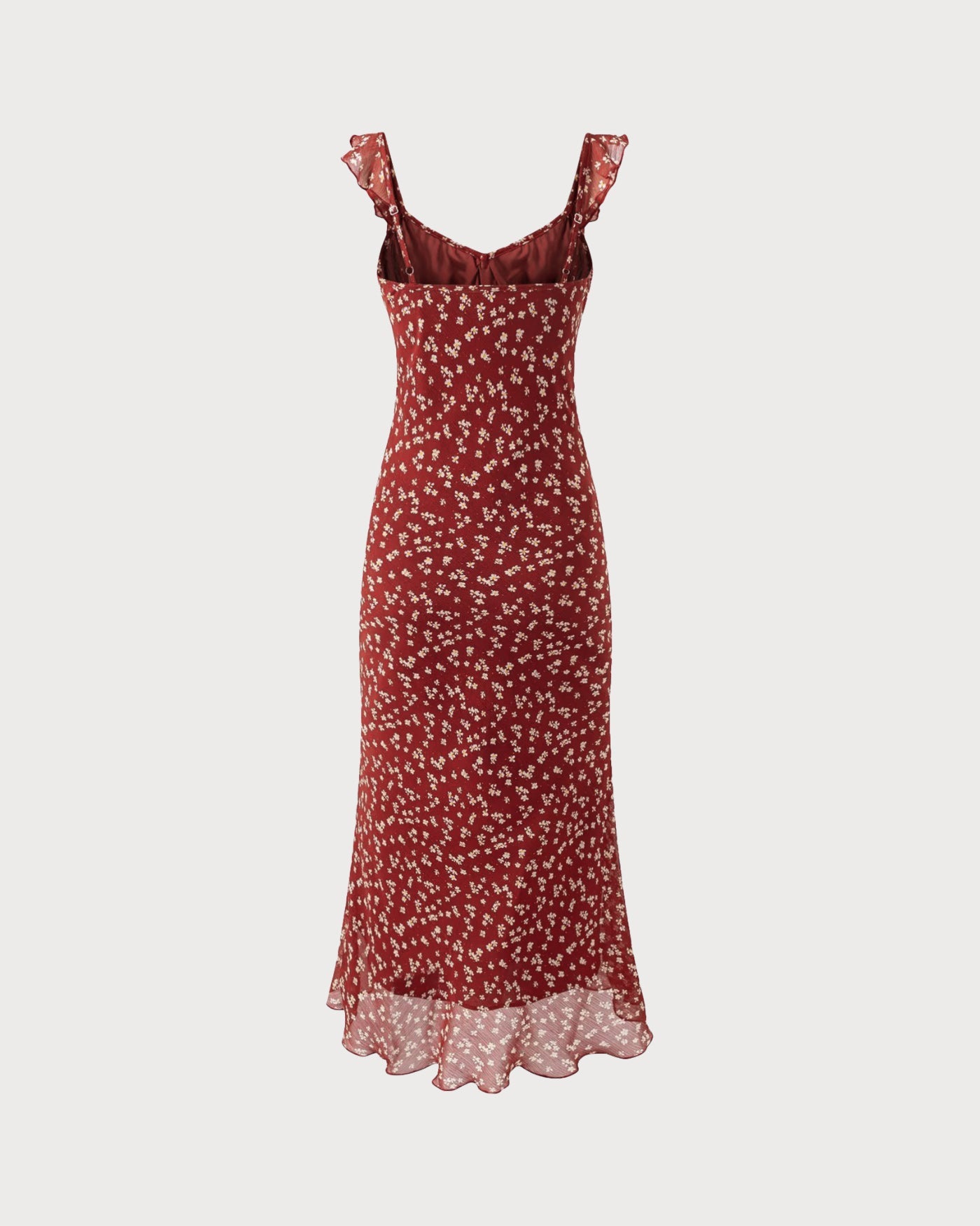 Vestido Maxi Deslizable Rojo Floral