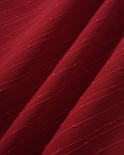 Vestido Maxi Jacquard de Cuello Corazón Rojo