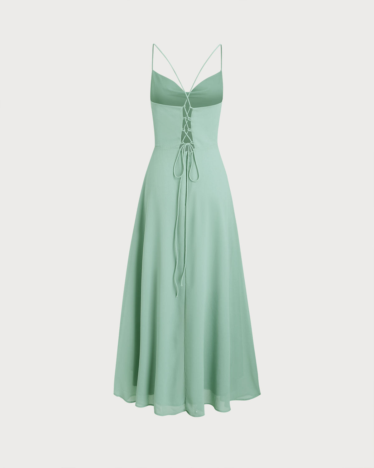 Vestido Maxi Sin Espalda A-Line Verde
