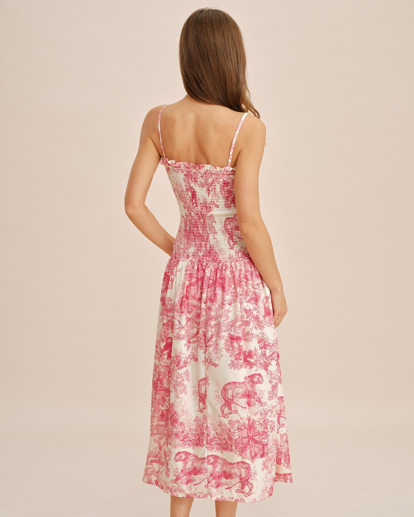 Vestido Maxi Slip Floral Rosa