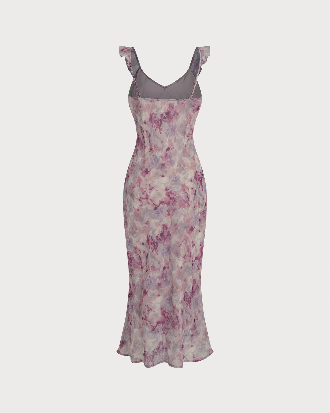Vestido Maxi Sin Mangas A-Line con Volantes Morado