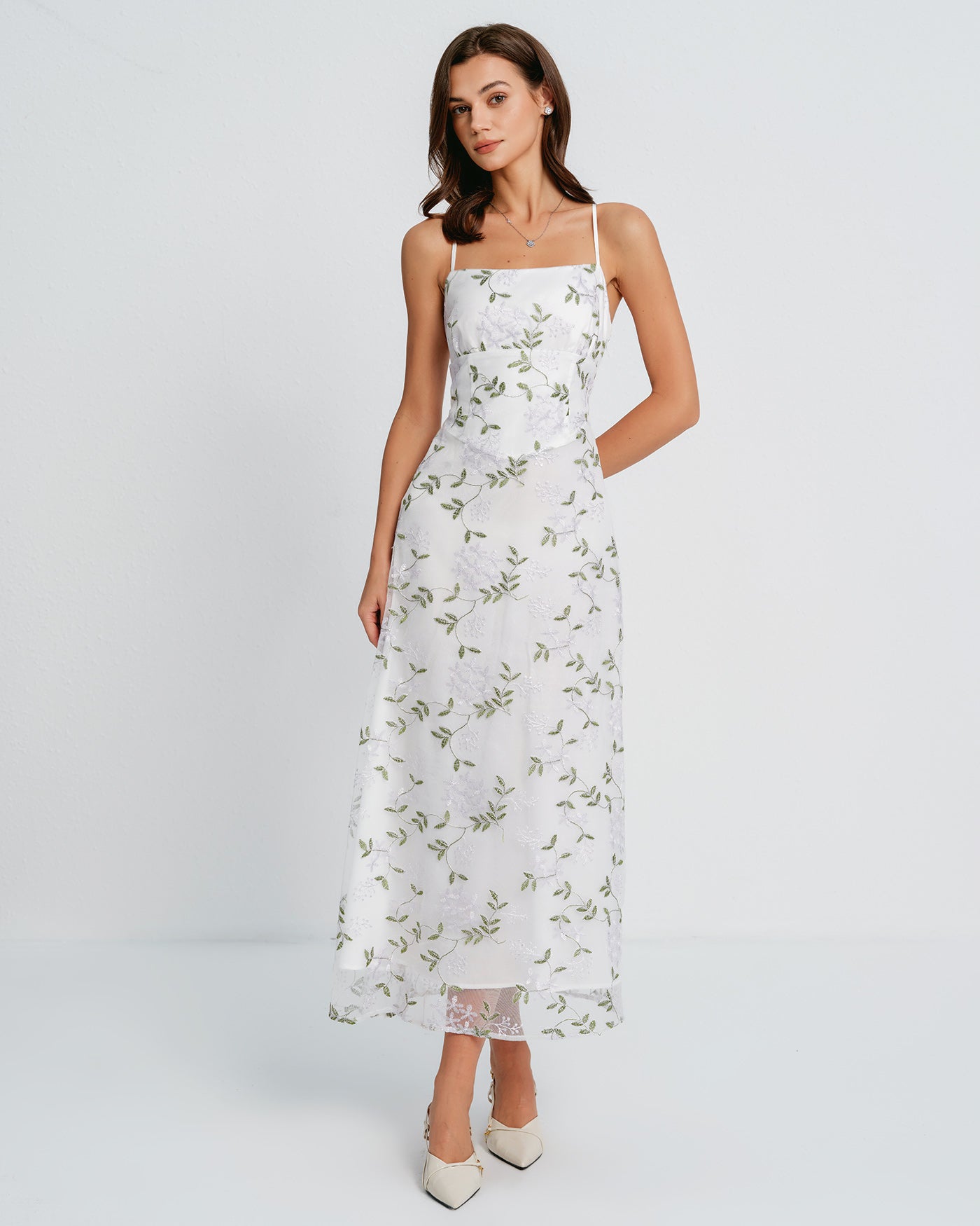 Vestido Maxi Sin Mangas Floral Blanco