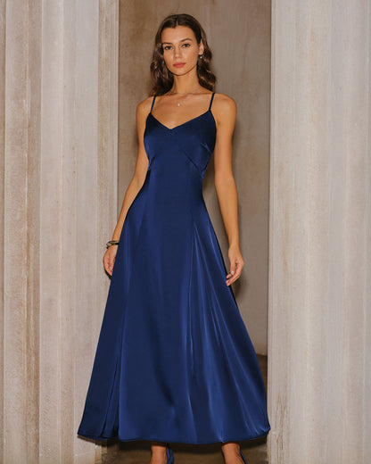 Vestido Maxi A-Line en Color Marino