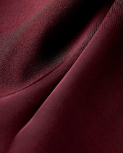 Vestido Maxi A-Line de Satén Rojo Vino