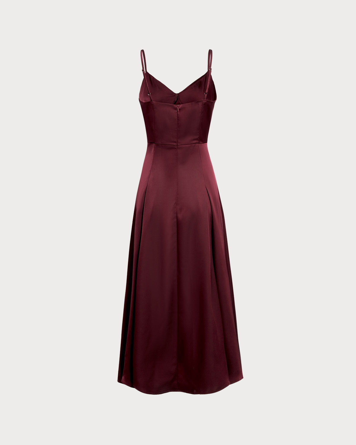 Vestido Maxi A-Line de Satén Rojo Vino