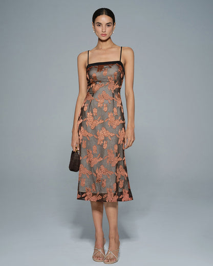 Vestido Midi Floral de Caramelo