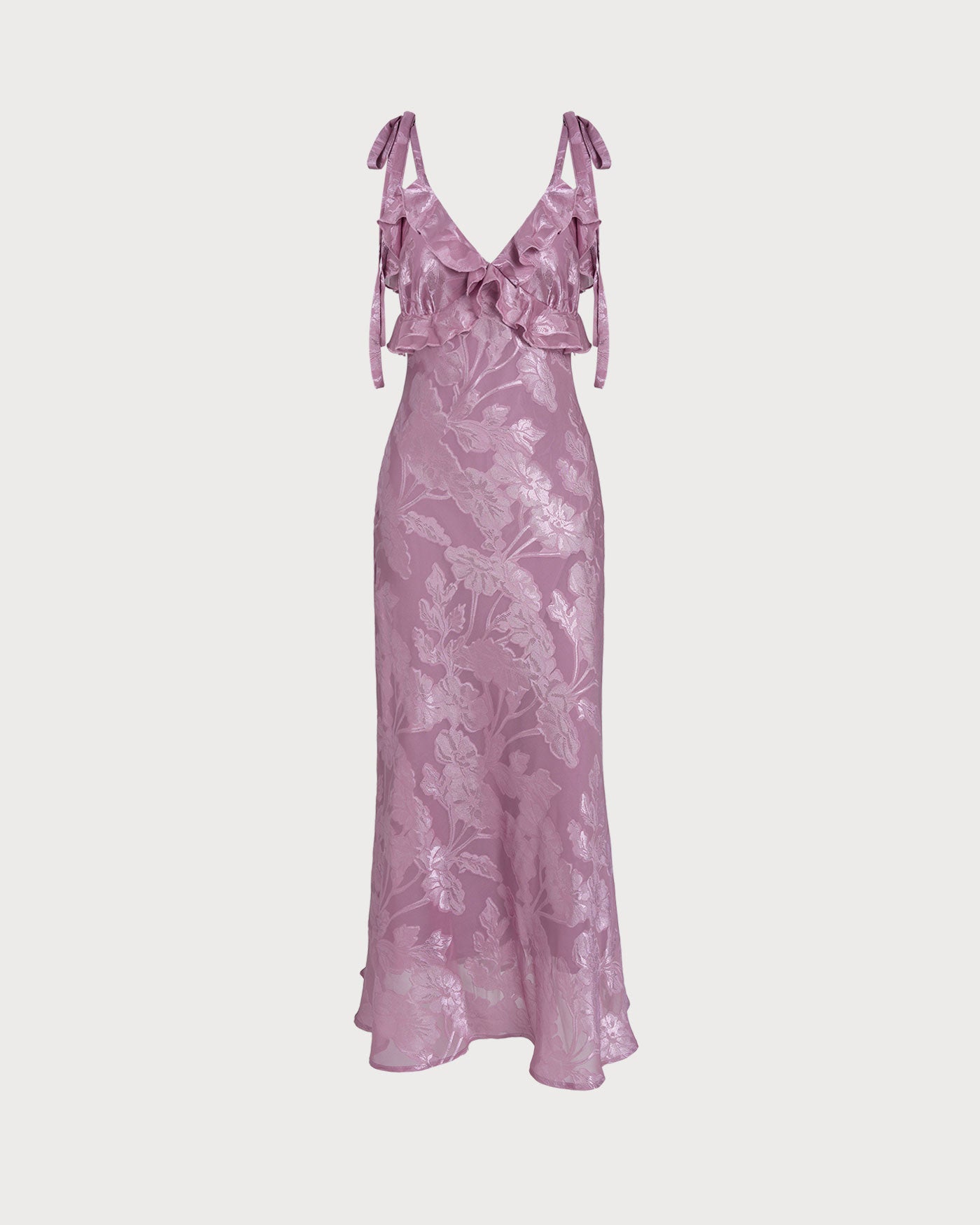 Vestido Maxi Sin Mangas de Jacquard Púrpura