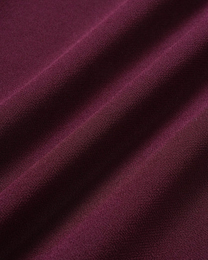 Vestido Midi Sin Espalda con Cuello Barco Color Rojo Vino