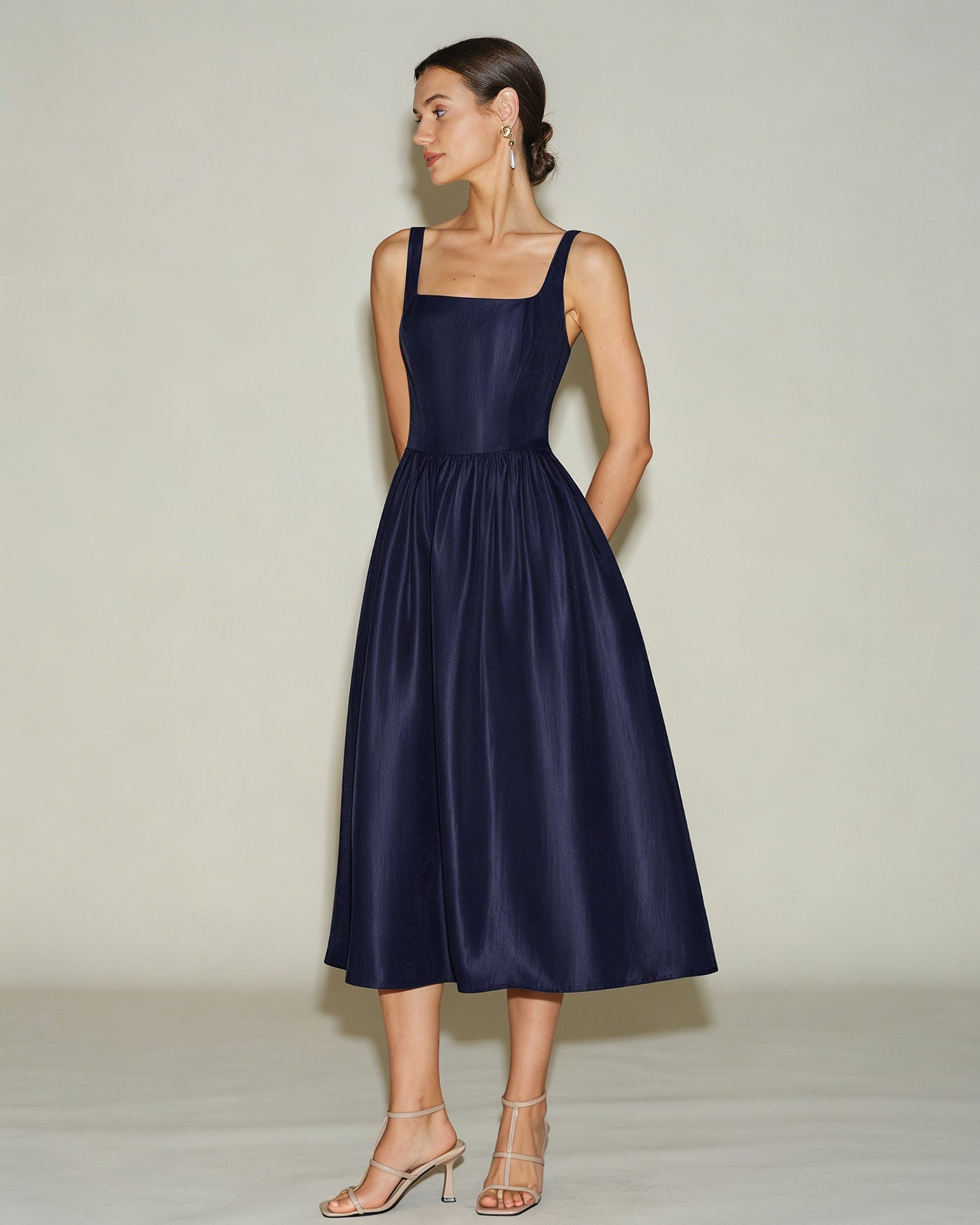 Vestido Midi A-Line Azul