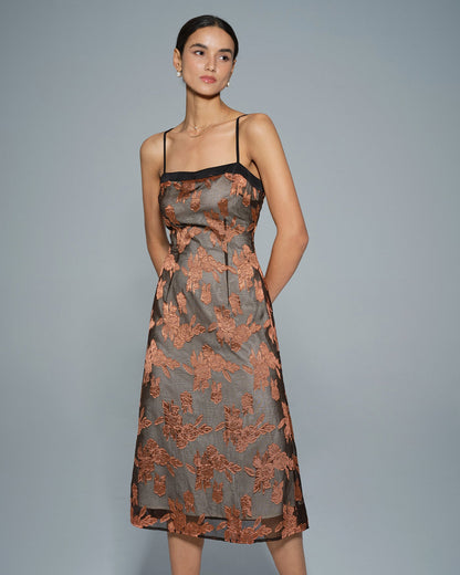 Vestido Midi Floral de Caramelo