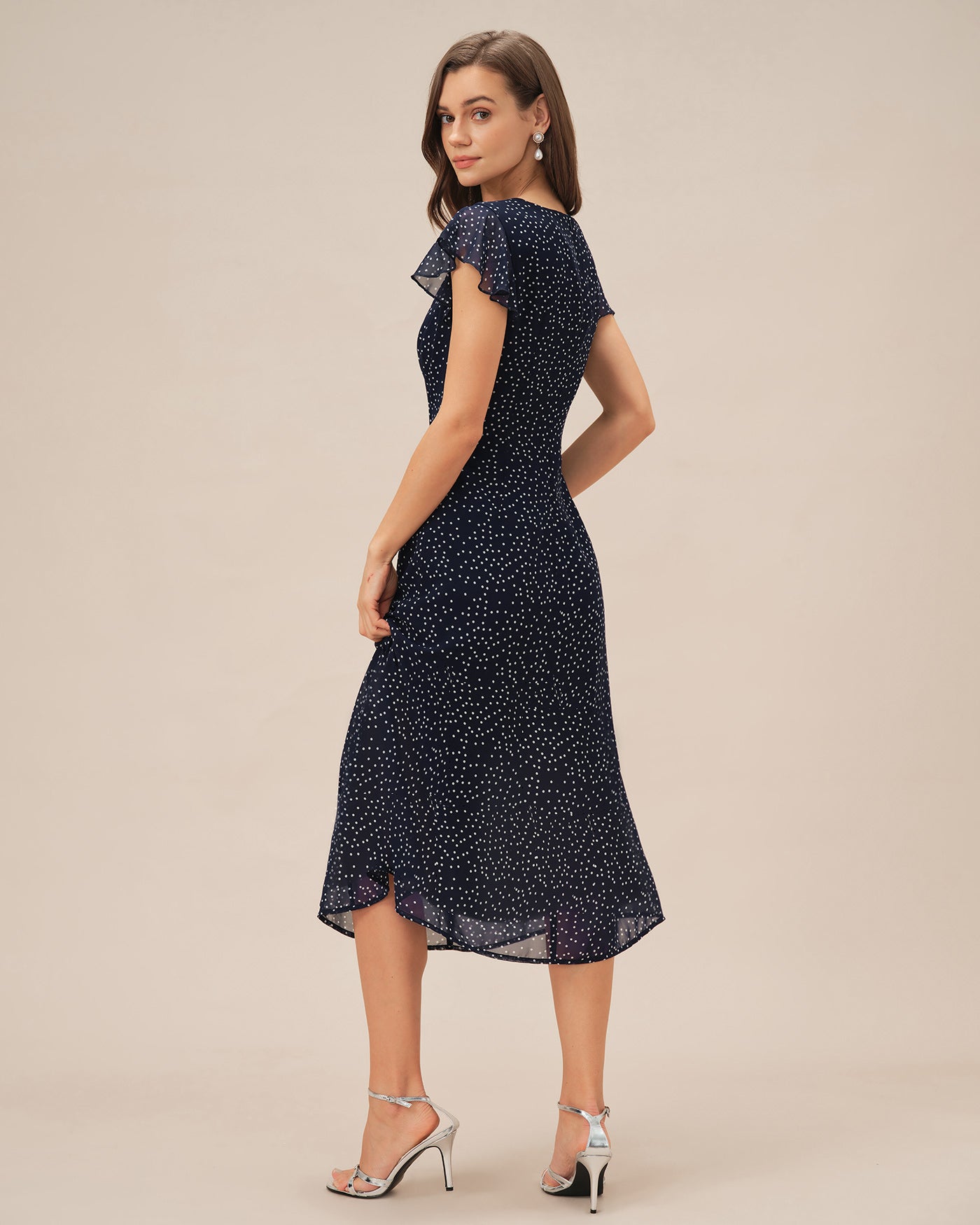 Vestido Midi de Lunares Azules