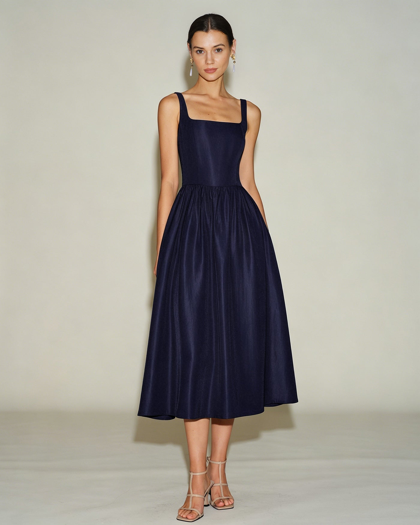 Vestido Midi A-Line Azul