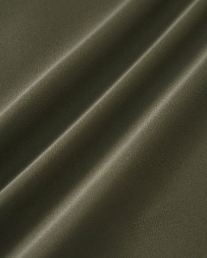 Vestido Midi de Satén con Encaje Verde