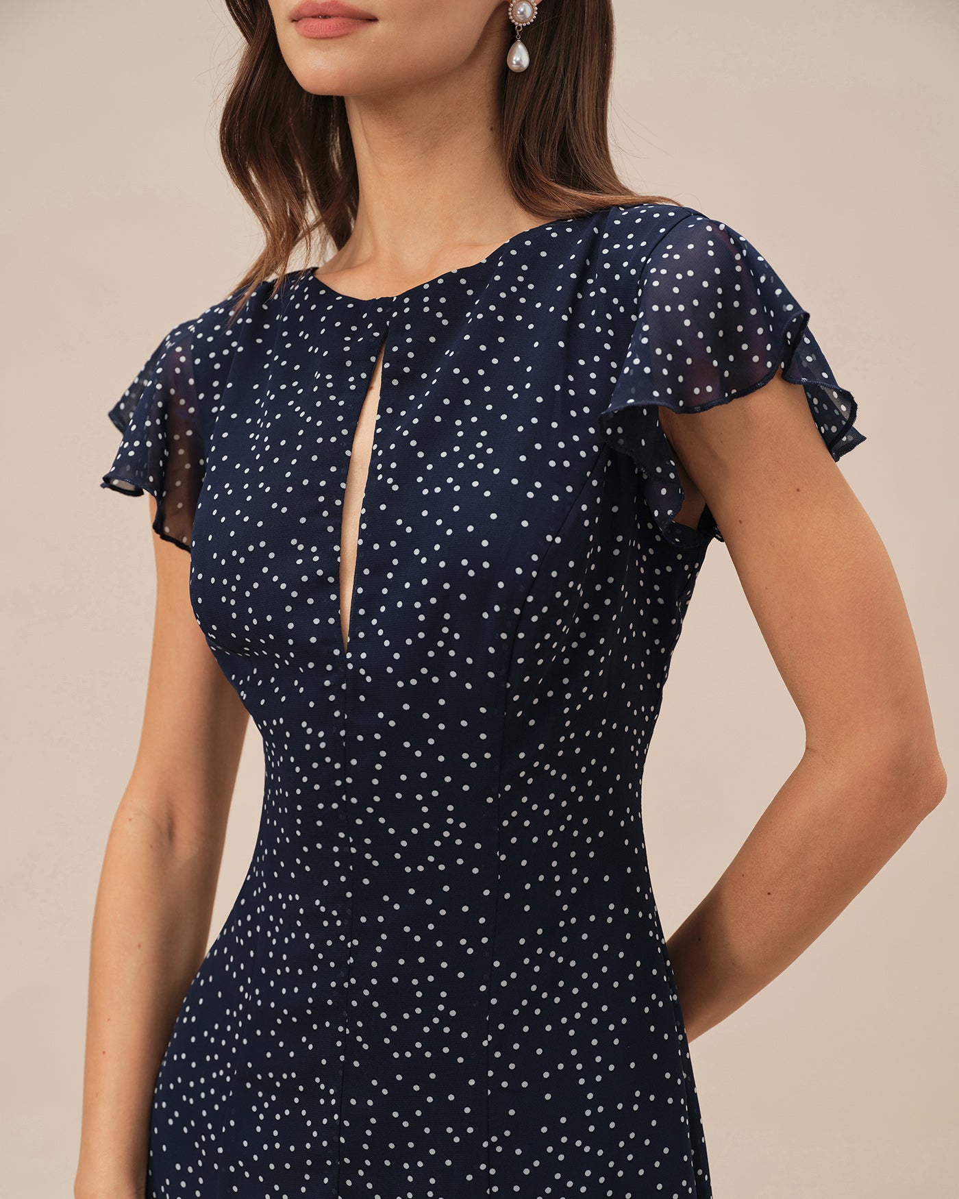 Vestido Midi de Lunares Azules