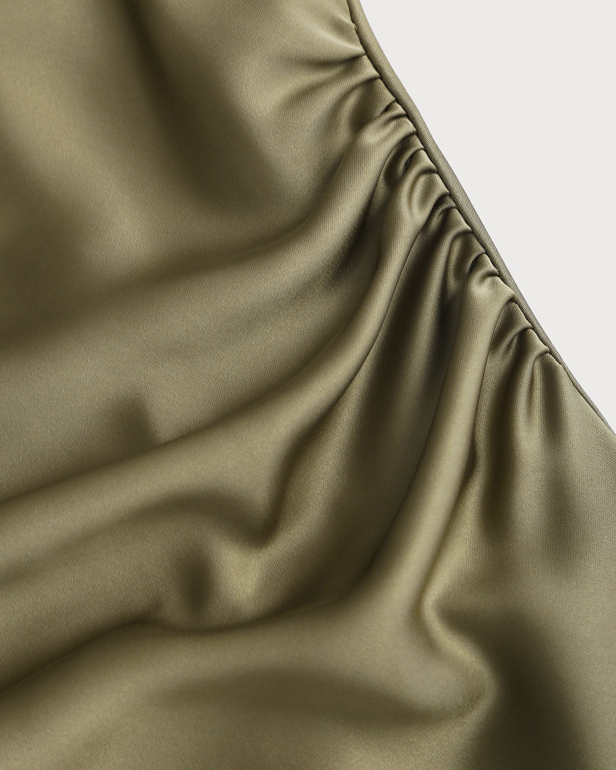Vestido Midi Sin Mangas de Satén Verde