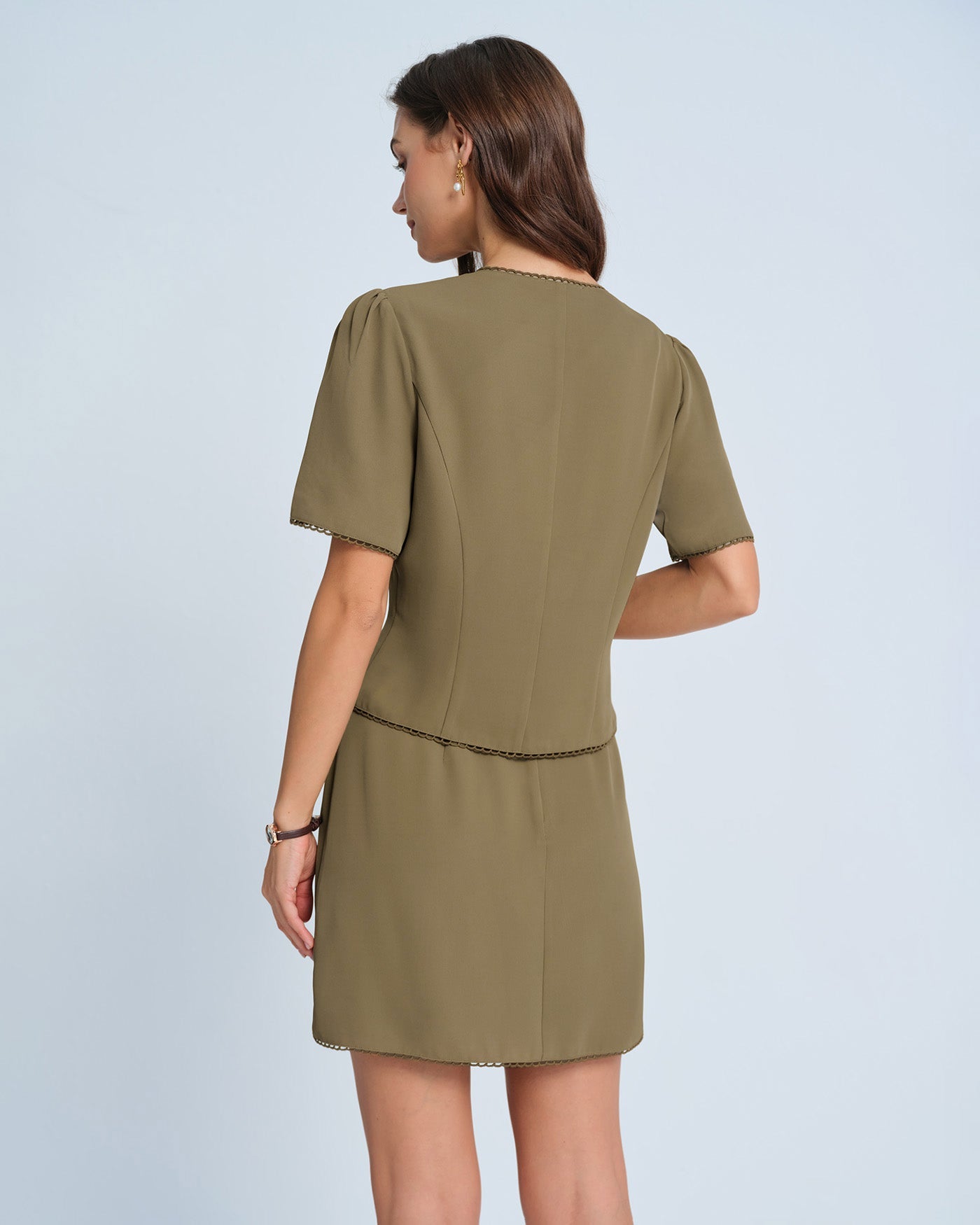 Falda Mini A-Line Caqui
