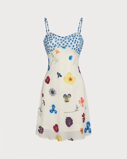 Vestido Mini Slip A-Line Floral de Albaricoque