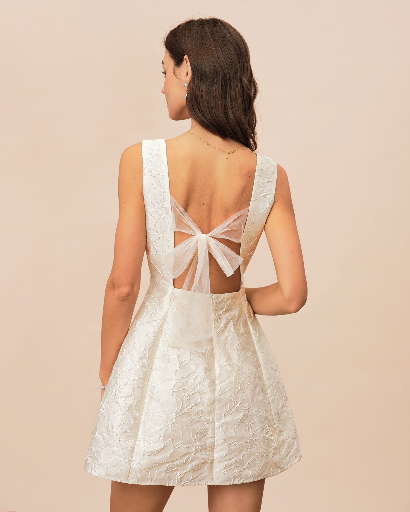 Vestido Mini Jacquard Blanco