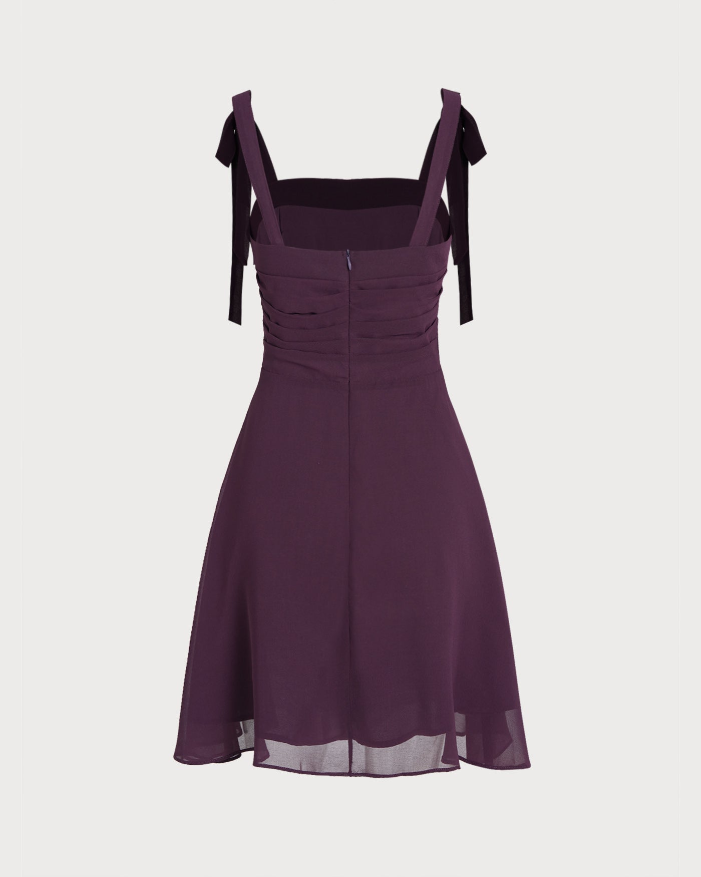Vestido Mini de Chifón con Tirantes Morado