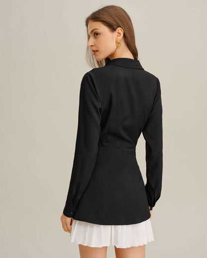 Vestido Mini A-Line Contraste Negro