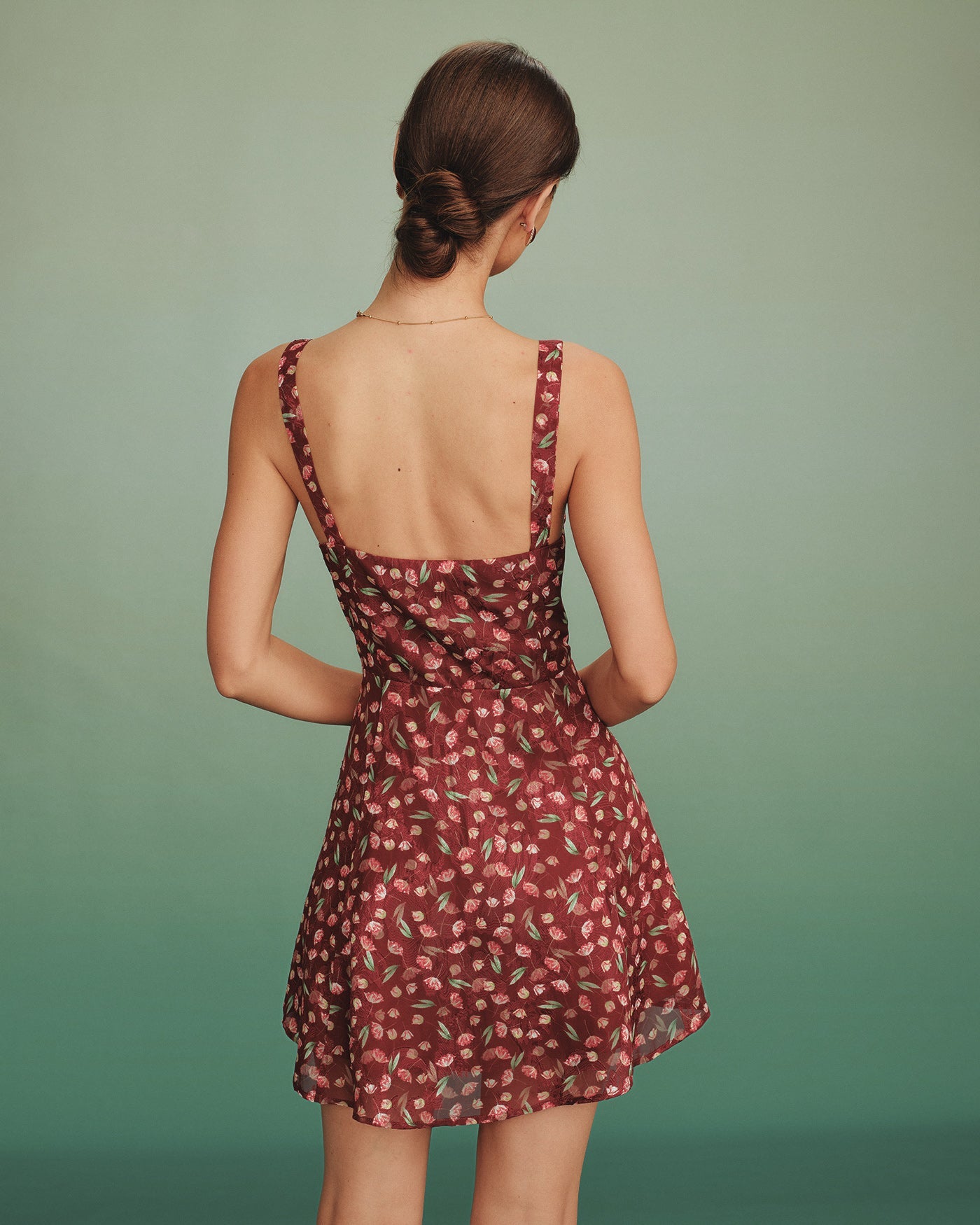 Vestido Mini Slip Floral Rojo