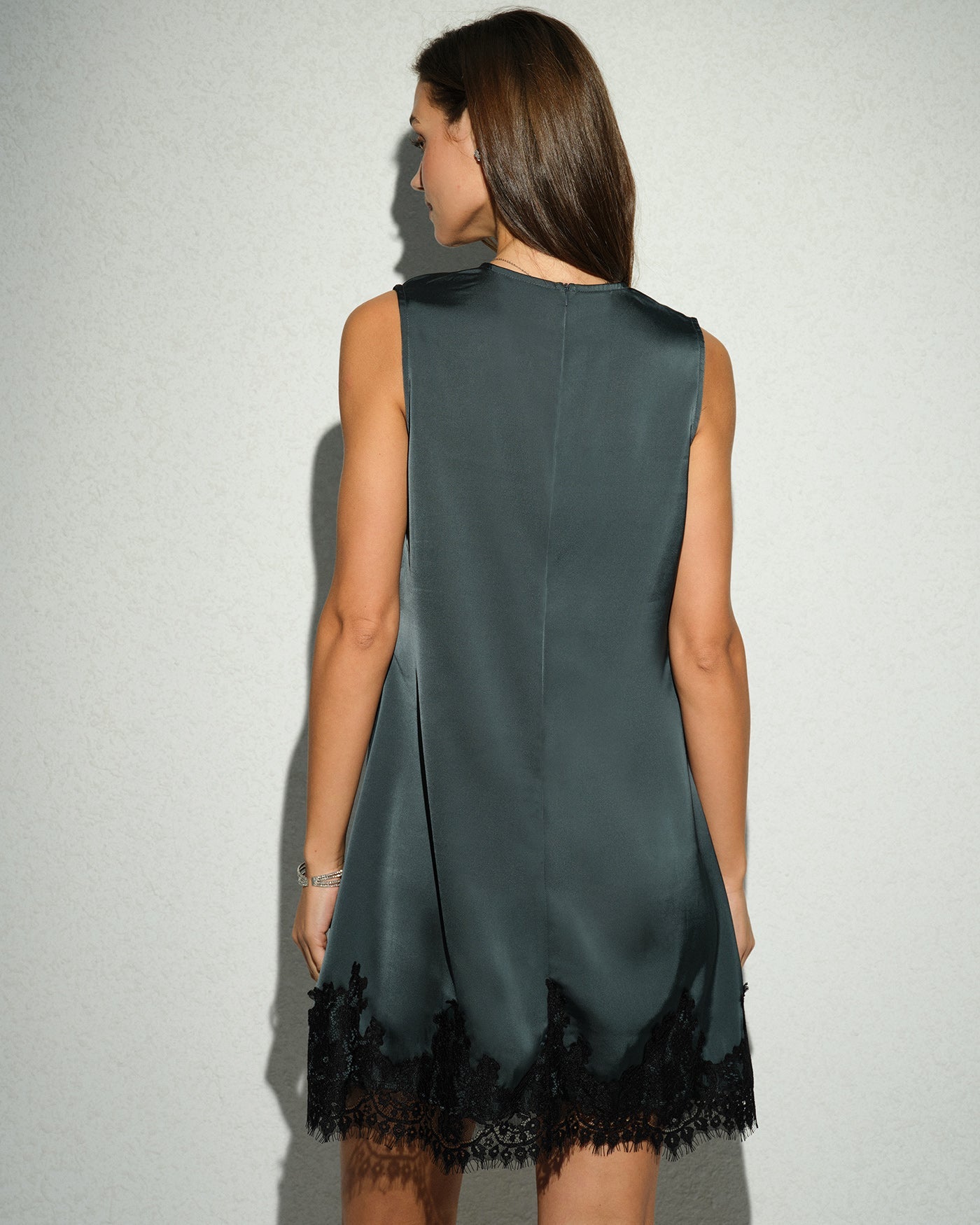 Túnica Mini Vestido Sin Mangas Verde